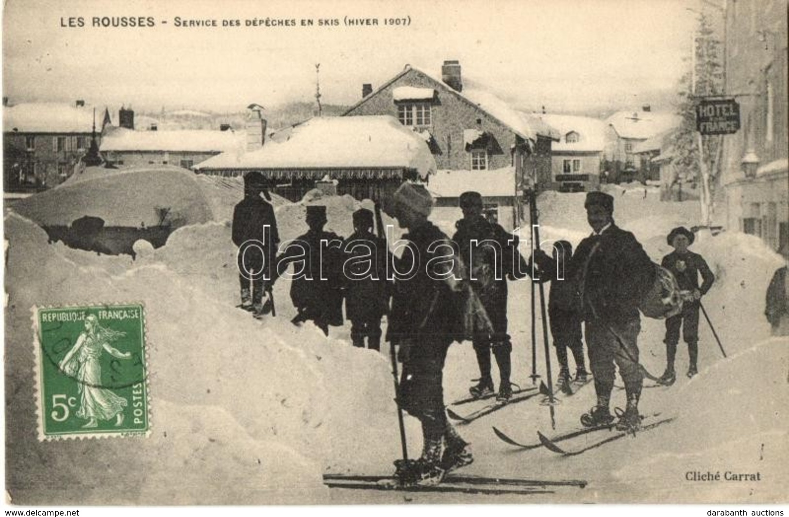 T2 Les Rousses, Service Des Dépéches En Skis (Hiver 1907) / Winter Sport, Skis Dispatches Service. TCV Card - Non Classificati