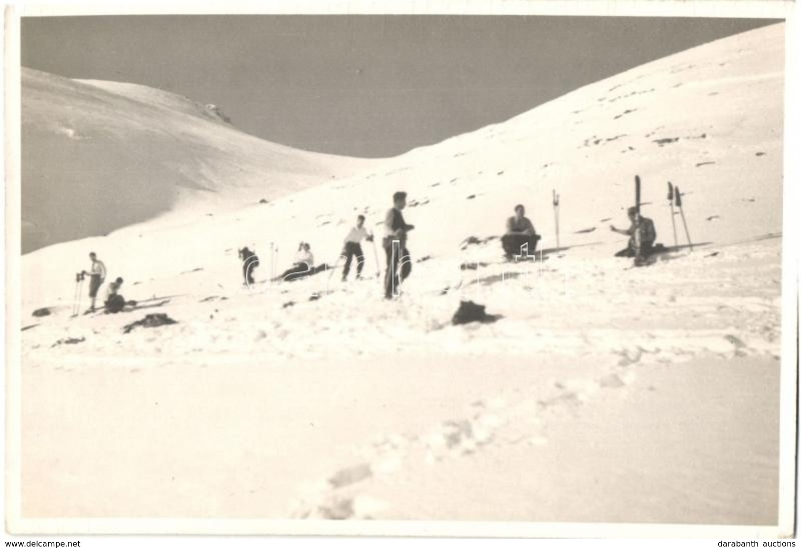 ** * 10 Db RÉGI Téli Fotó Képeslap Síelőkkel / 10 Pre-1945 Photo Postcards With Skiing People In Winter - Sin Clasificación