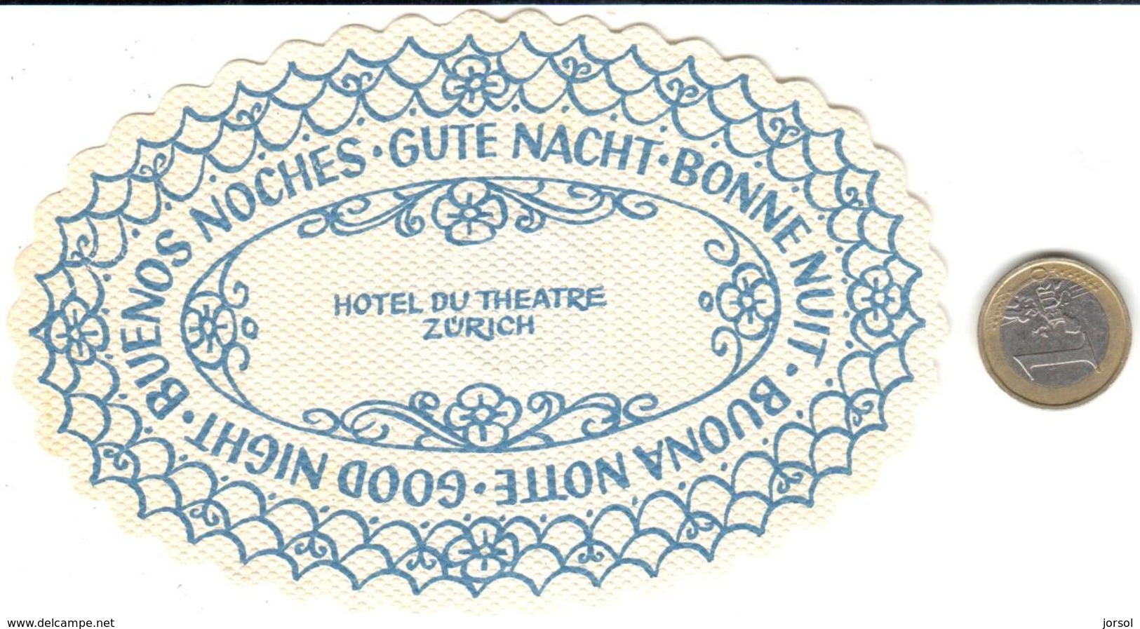 ETIQUETA DE HOTEL  - HOTEL DU THEATRE   -ZURICH  -SUIZA - Hotel Labels