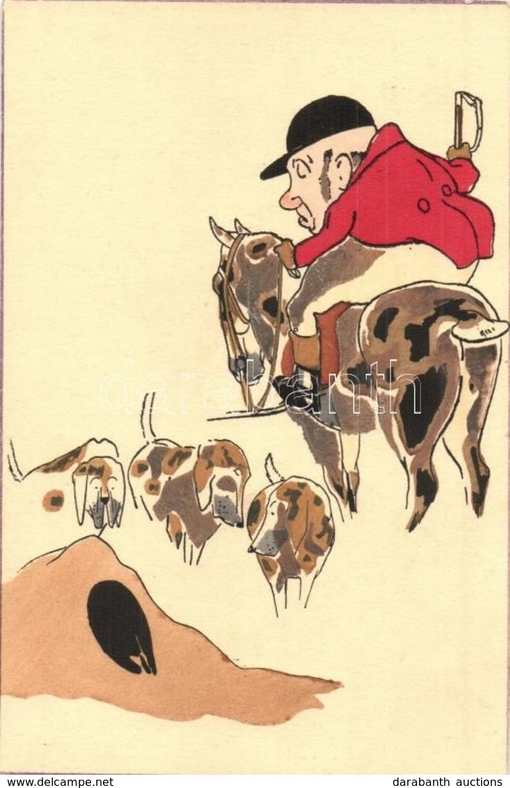 ** T1 Hunter With Hunting Dogs. Art Postcard - Ohne Zuordnung