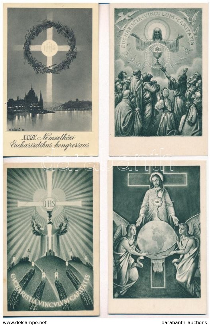 ** * 1938 Budapest XXXIV. Nemzetközi Eucharisztikus Kongresszus - 10 Db Képeslap / 34th International Eucharistic Congre - Non Classés