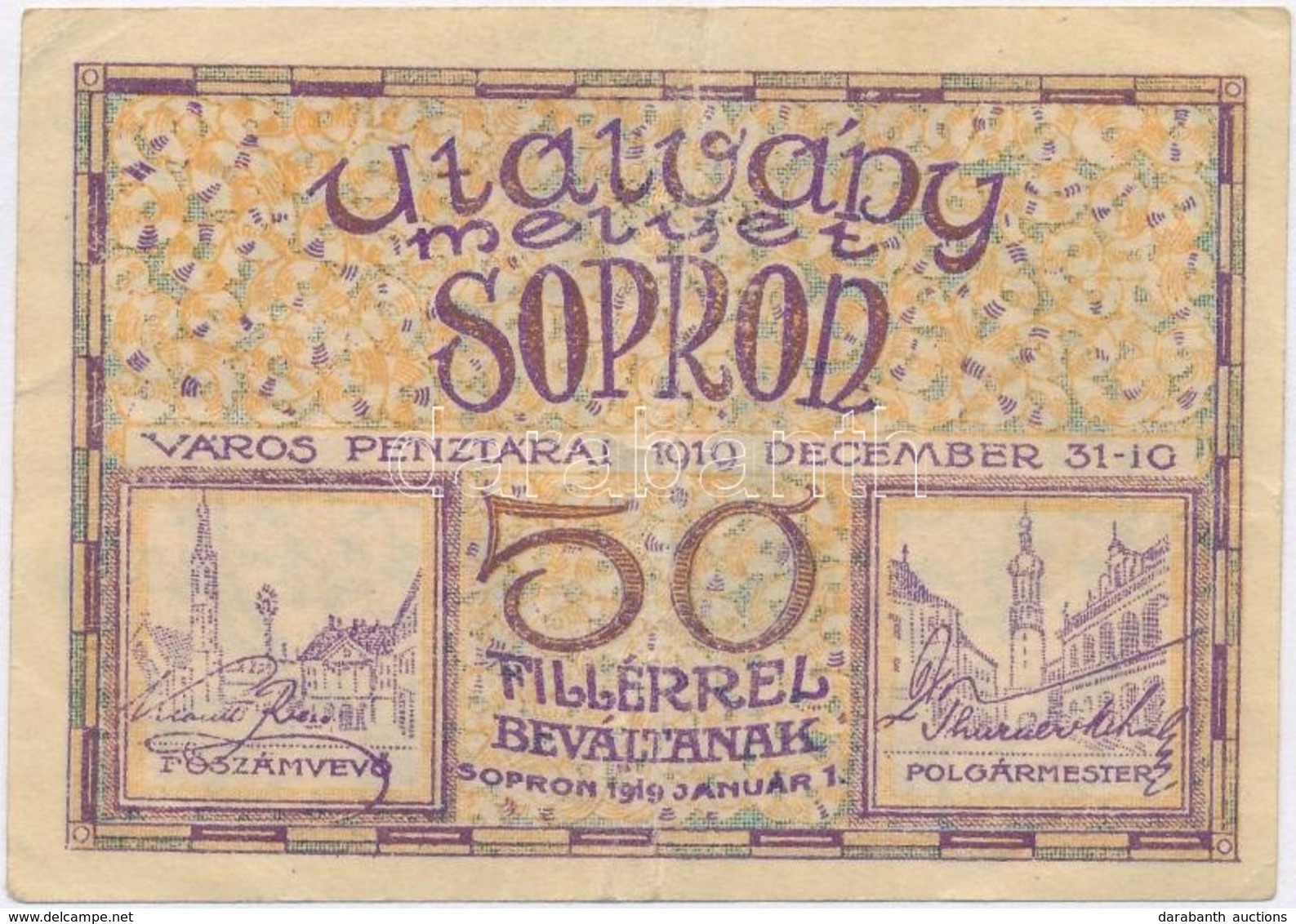 Sopron 1919. 50f Utalvány T:III
Adamo SOP-5.1.1 - Non Classés