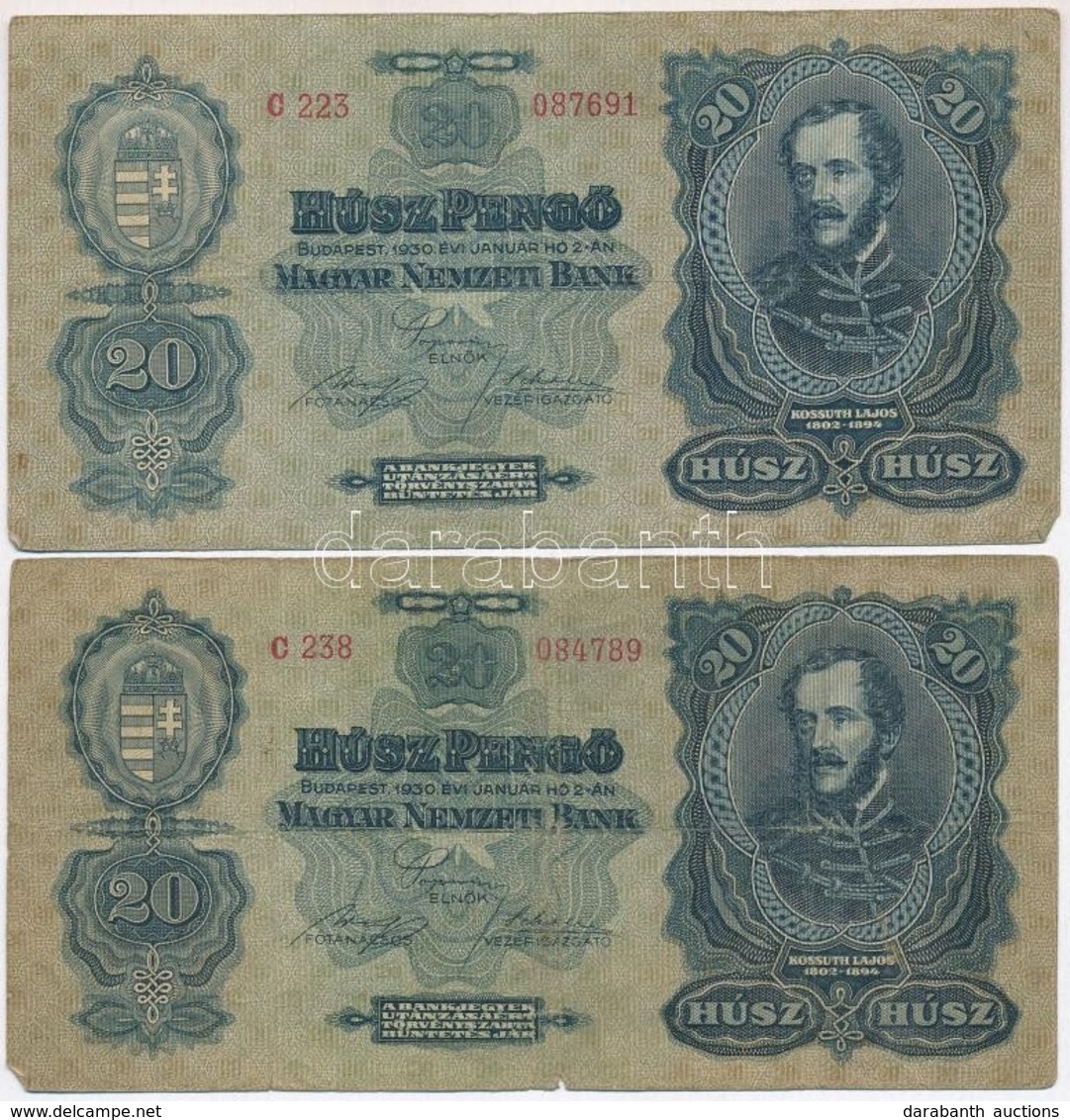 1930. 20P (4x) T:III,III- - Ohne Zuordnung