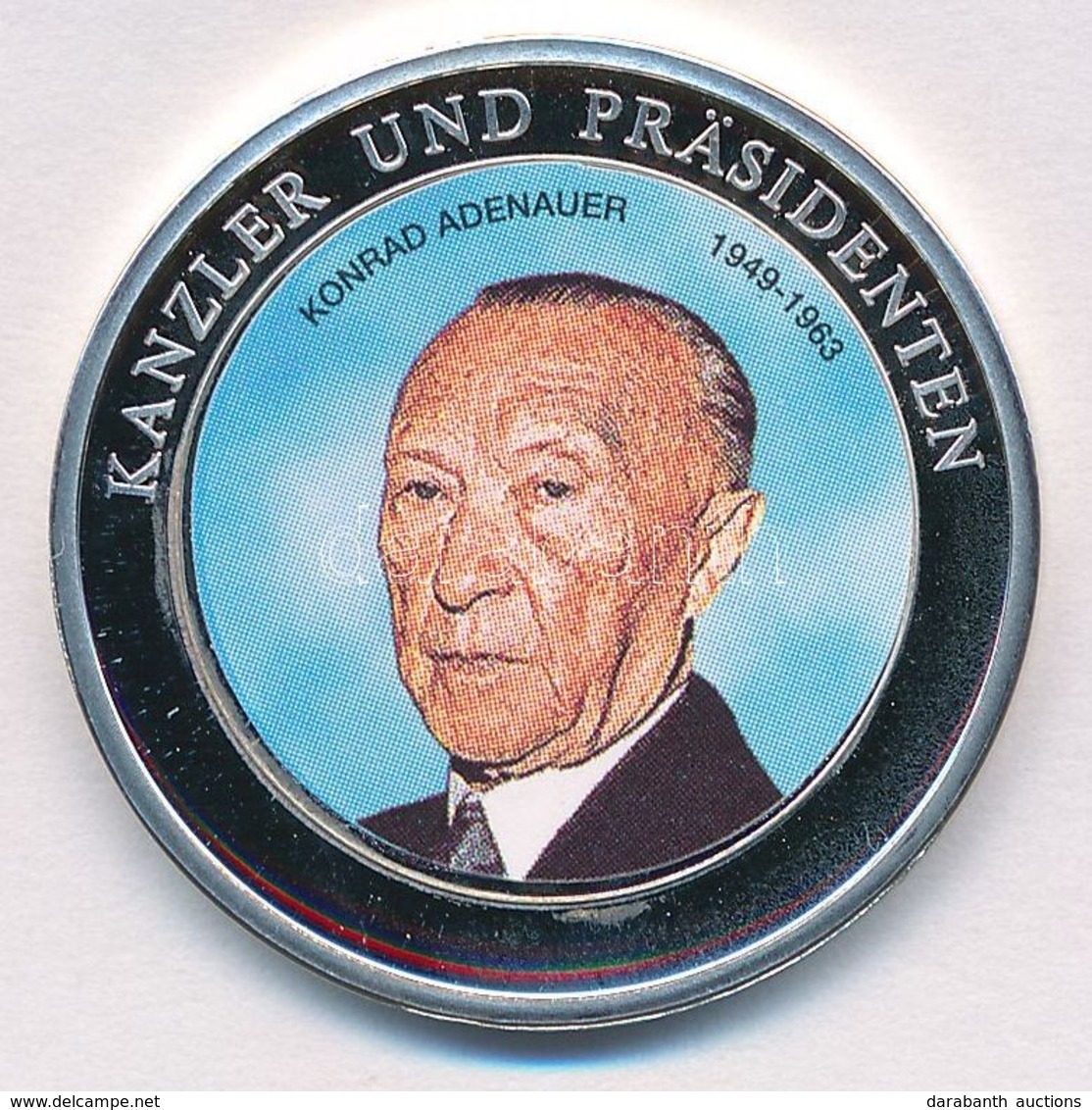 Németország DN 'Konrad Adenauer 1949-1963 - Kanzler Und Präsidenten' Ezüstözött, Részben Multicolor Emlékérem T:1
German - Non Classés