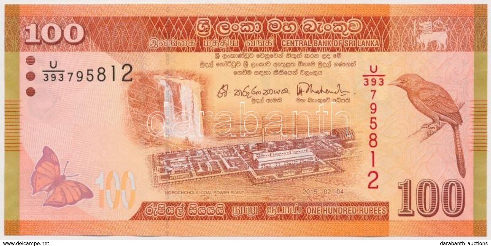Srí Lanka 2015. 100R T:I
Sri Lanka 2015. 100 Rupees C:UNC - Sin Clasificación
