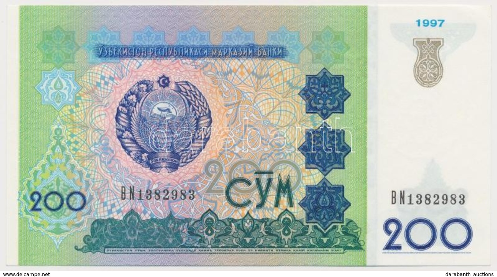 Üzbegisztán 1997. 200S T:I
Uzbekistan 1997. 200 Sum C:UNC - Sin Clasificación