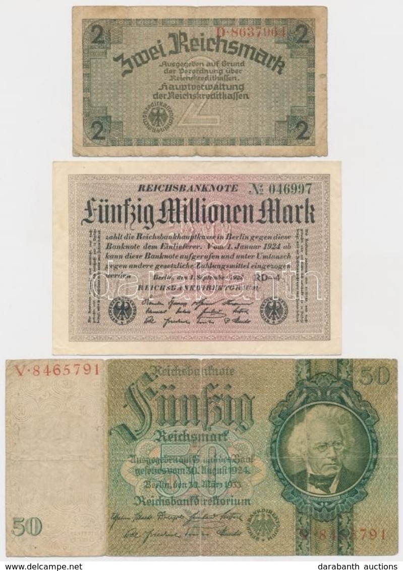 3db Klf Német Bankjegy, Közte Német Harmadik Birodalom / Német Megszállt Területek 1940-1945. 2M T:III,III-
3pcs Of Diff - Sin Clasificación