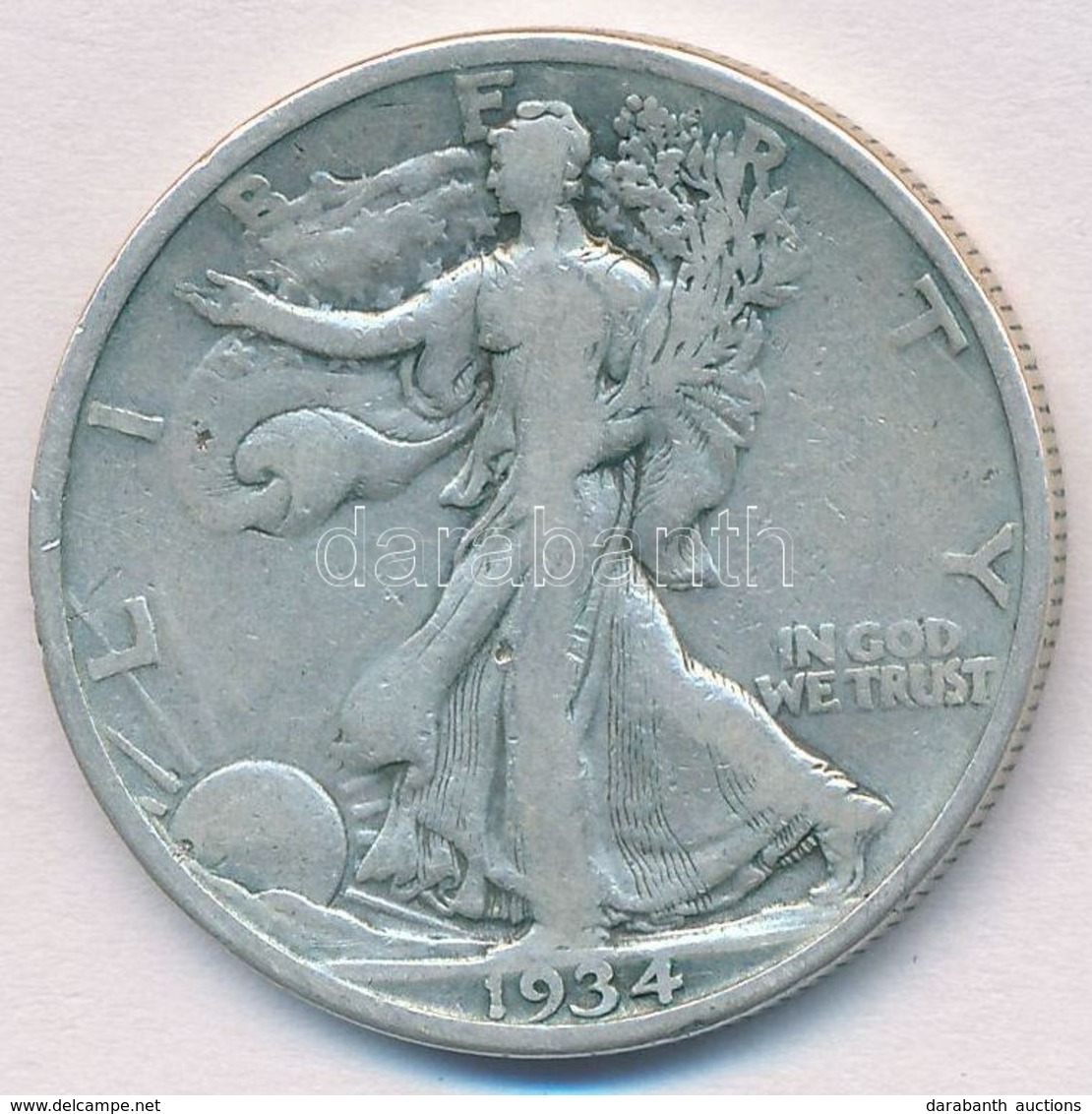 Amerikai Egyesült Államok 1934. 1/2$ Ag 'Walking Liberty' T:2-,3
USA 1934. 1/2 Dollar Ag 'Walking Liberty' C:VF,F - Sin Clasificación