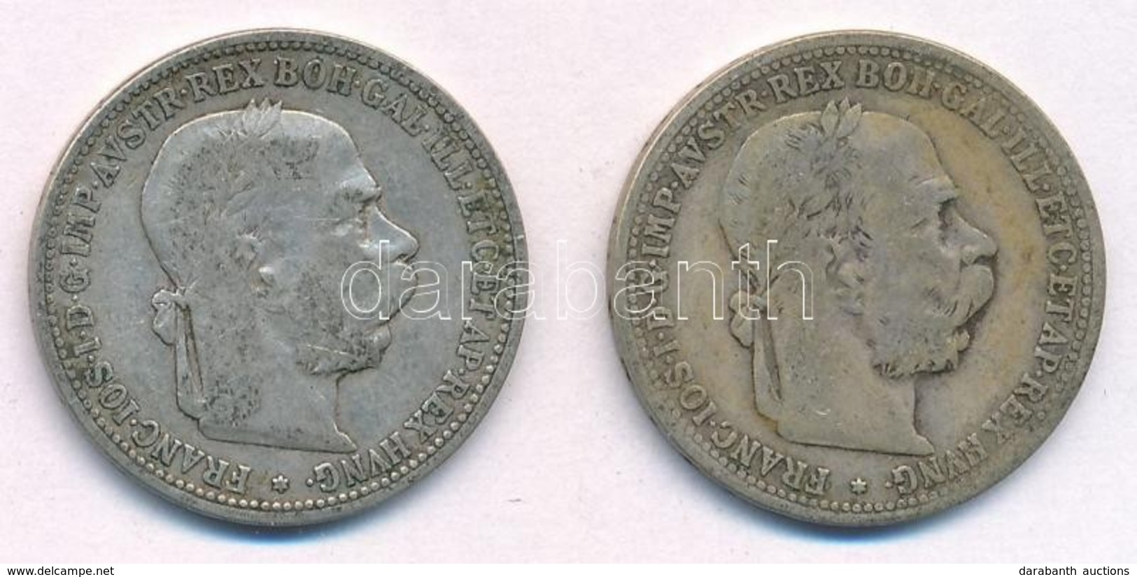 Ausztria 1893-1894. 1K Ag 'Ferenc József' (2xklf) T:2-,3 Austria 1893-1894. 1 Corona Ag 'Franz Joseph' (2xdiff) C:VF,F - Non Classés