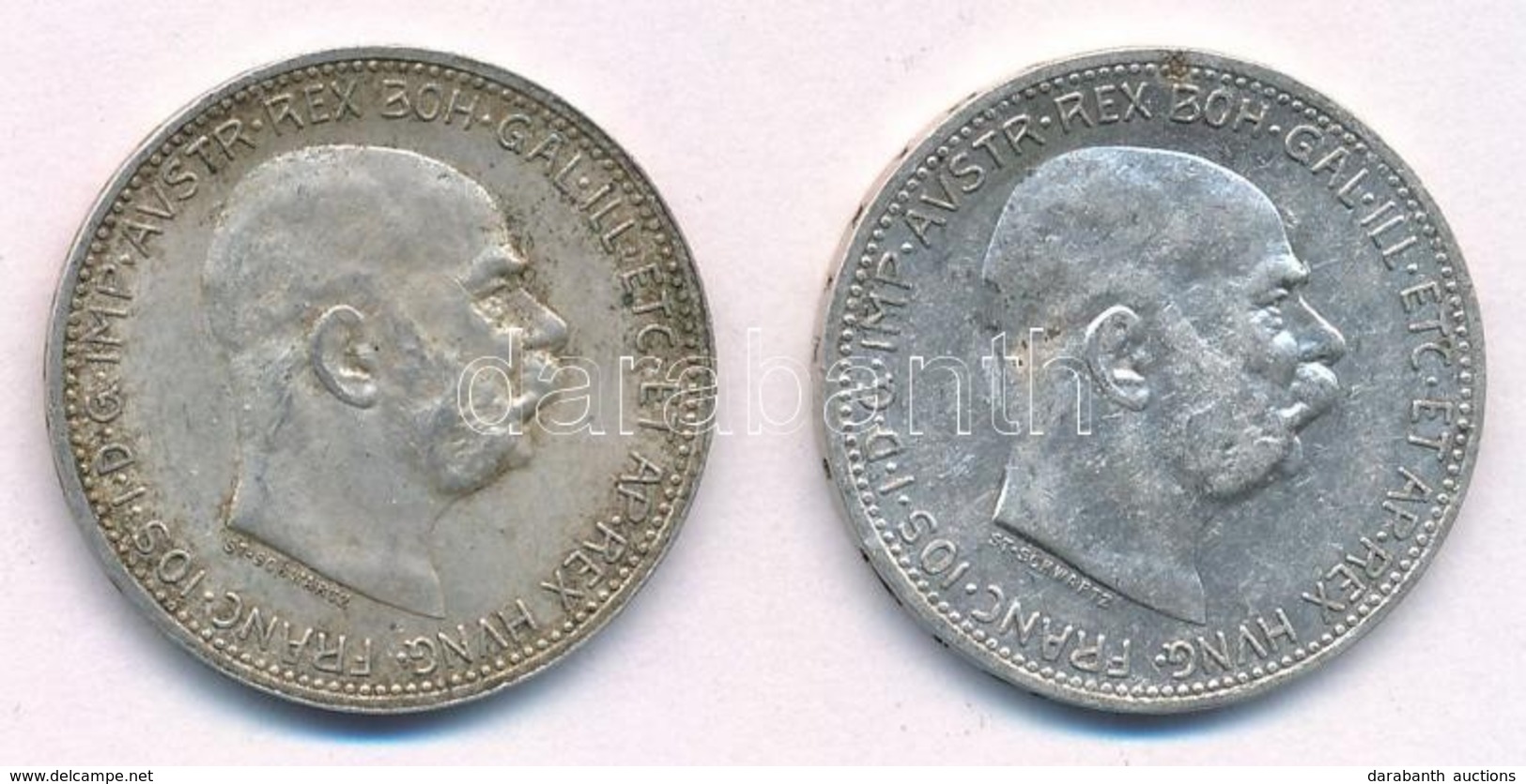 Ausztria 1914-1915. 1K Ag 'Ferenc József' (2xklf) T:1-,2
Austria 1914-1915. 1 Corona Ag 'Franz Joseph' (2xdiff) C:AU,XF - Non Classés