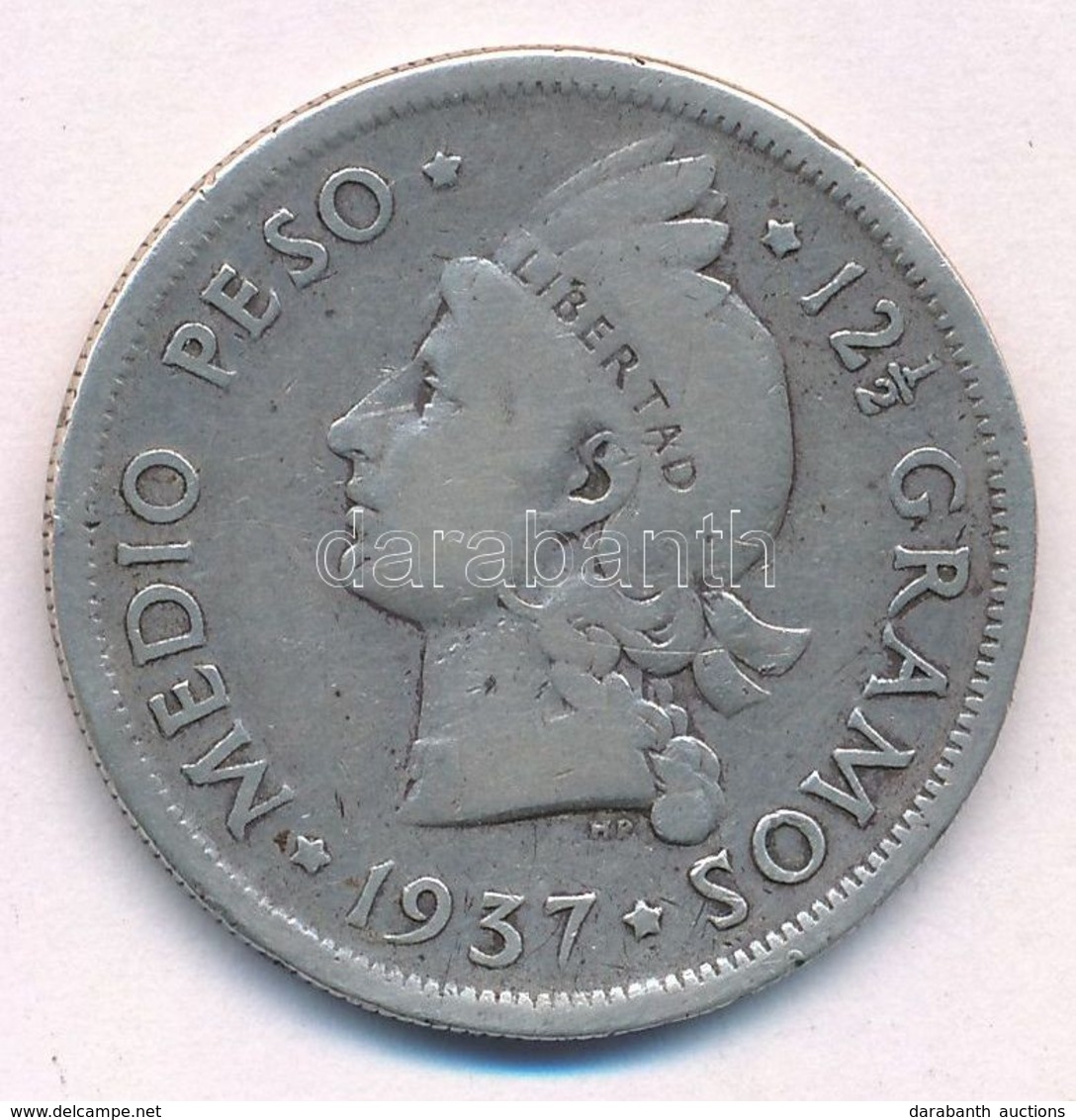 Dominika 1937. 1/2P Ag T:2-,3
Dominica 1937. 1/2 Peso Ag C:VF,F
Krause KM#21 - Sin Clasificación