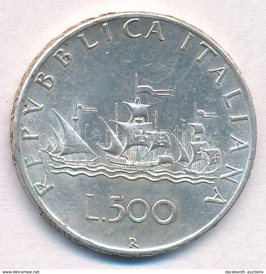 Olaszország 1966R 500L Ag 'Kolumbusz Hajói' T:2
Italy 1966R 500 Lire Ag 'Columbus' Ships' C:XF - Sin Clasificación