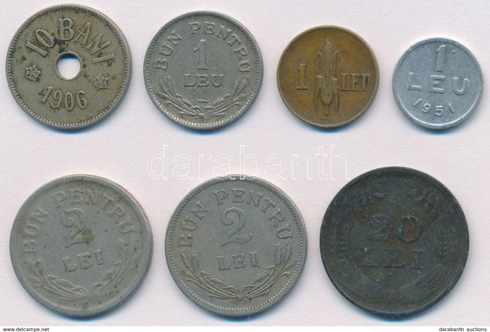 Románia 1906-1951. 7db-os Vegyes Fémpénz Tétel, Közte 1906. 10b Cu-Ni; 1951. 1L Al T:2,2-
Romania 1906-1951. 7pcs Of Var - Sin Clasificación