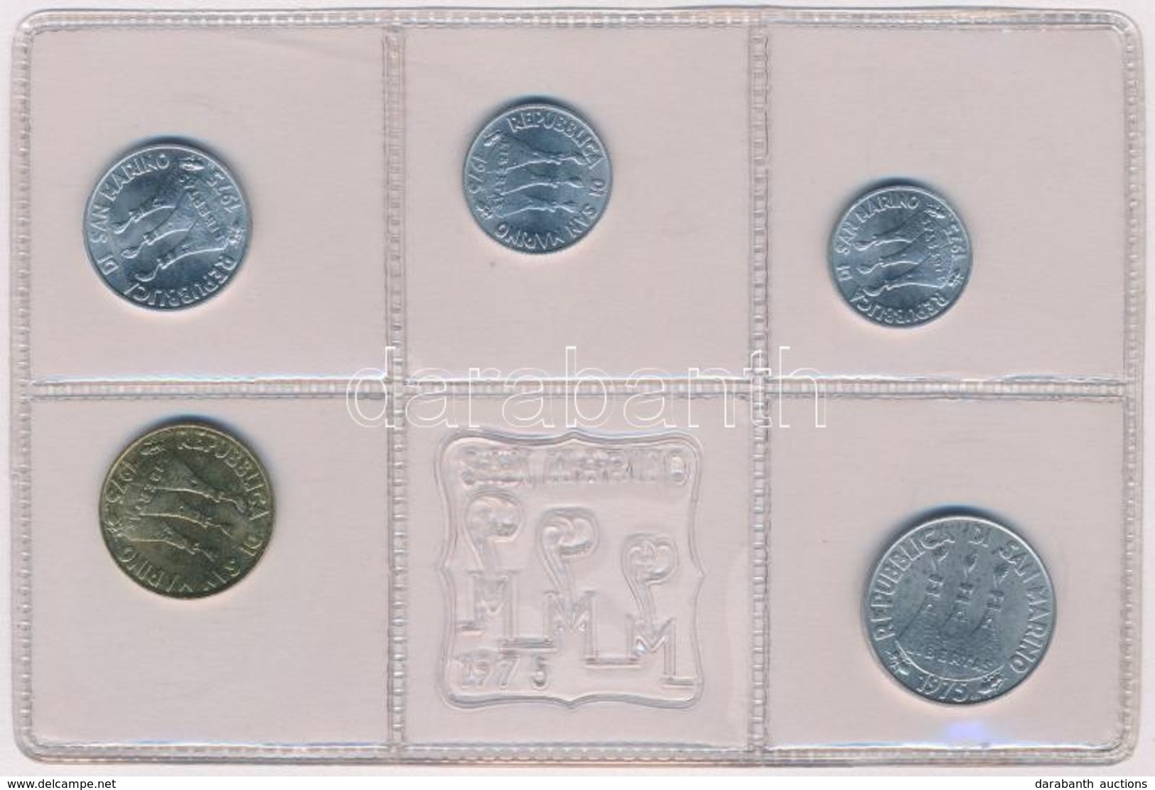 San Marino 1975. 1L-20L (5xklf) Forgalmi Sor Eredeti Tokban, Ismeretterjesztő Leírással T:1
San Marino 1975. 1 Lira - 20 - Sin Clasificación