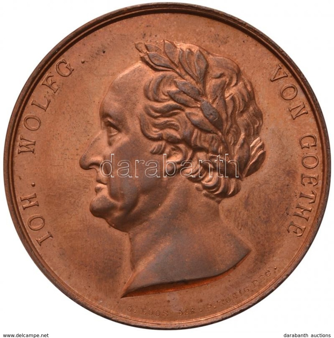 Német Államok / Szászország 1826. 'Johann Wolfgang Von Goethe' Cu Emlékérem. Szign.: Friedrich Anton König (43mm) T:2
Ge - Sin Clasificación