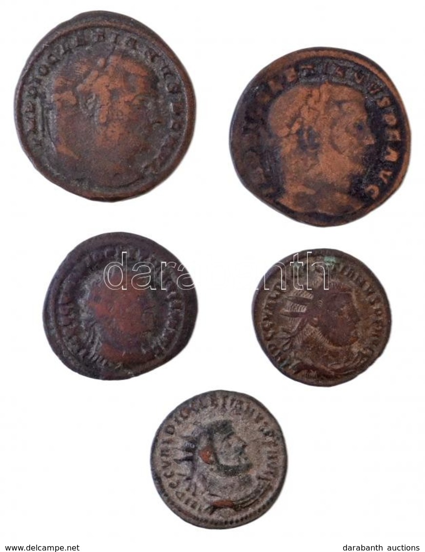 Római Birodalom 5db-os Vegyes Diocletianus Rézpénz Tétel T:2-
Roman Empire 5pcs Of Various Copper Coins From Diocletian  - Ohne Zuordnung