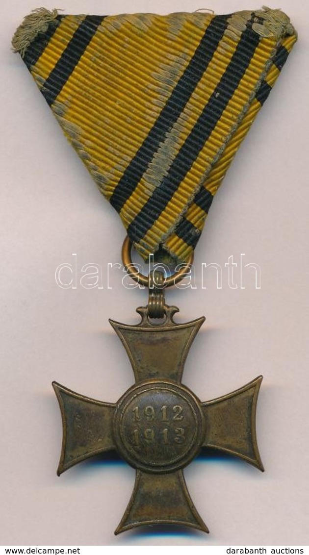 1913. 'Mozgósítási Kereszt / 1912-1913-as Emlékkereszt' Br Kitüntetés Mellszalagon T:2- 
Hungary 1913. 'Commemorative Cr - Otros & Sin Clasificación