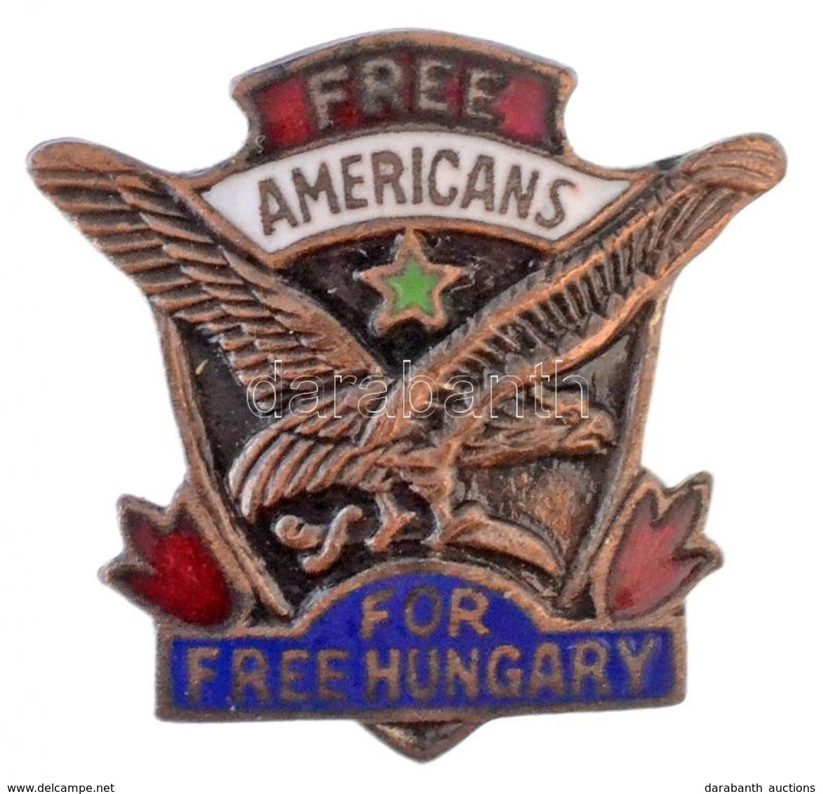 DN 'Szabad Amerikaiak, Szabad Magyarországért (Free Americans For Free Hungary)' Zománcozott Fém Jelvény (21x20mm) T:2 - Sin Clasificación