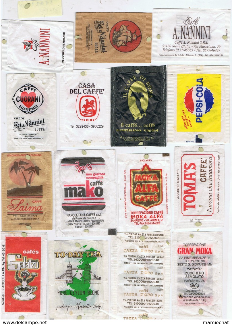 EMBALLAGES DE SUCRE-ITALIE-CAFES DIVERS-2 SCANS- - Sucres