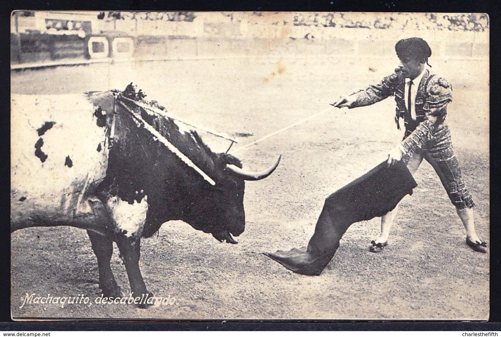 CPA PORTUGAISE - PORTUGAL * MACHAQUITO DESCABELLANDO -Troisième Calife De La Tauromachie  * VOIR 2 SCANS - Corrida