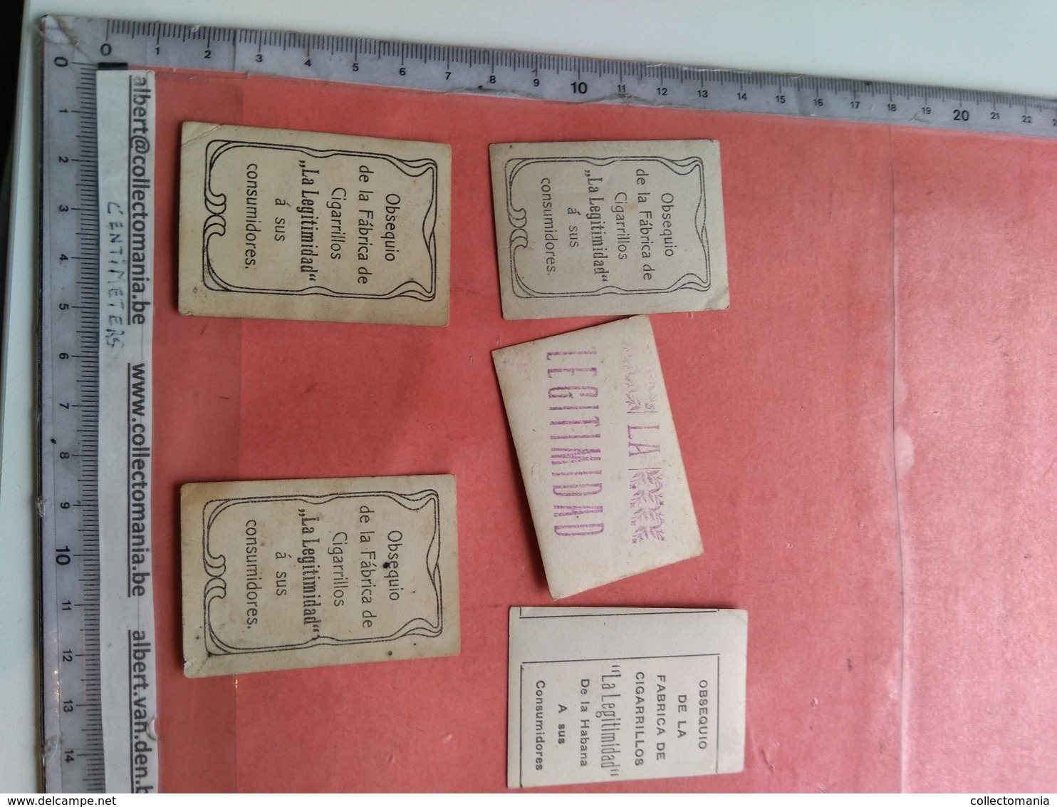 ANOS approx 1900,  real photos 5,5 cmX4cm, LA LEGITIMIDAD Cuba Cigarillos HABANA 19 different cigarette cards