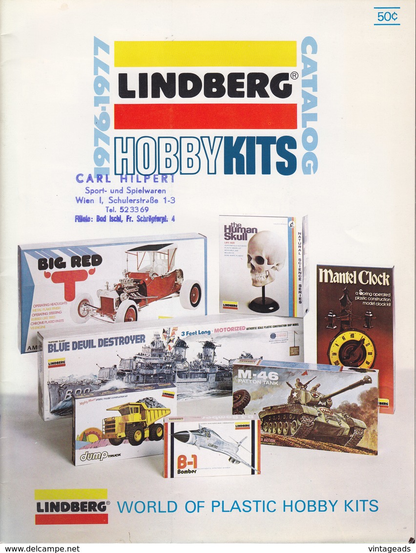 KAT224 Modellkatalog LINDBERG Hobby Kits 1976/77, A4-Format, 16 Seiten, Englisch - Literatuur & DVD