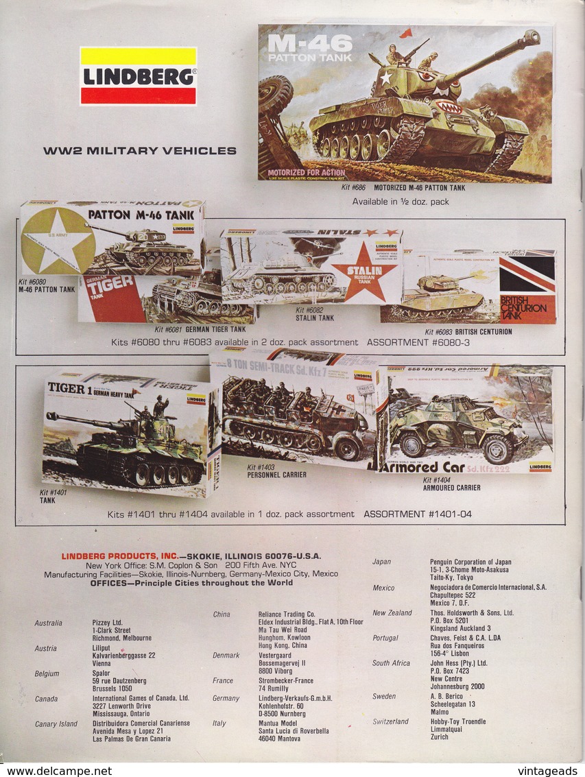 KAT224 Modellkatalog LINDBERG Hobby Kits 1976/77, A4-Format, 16 Seiten, Englisch - Literatura & DVD