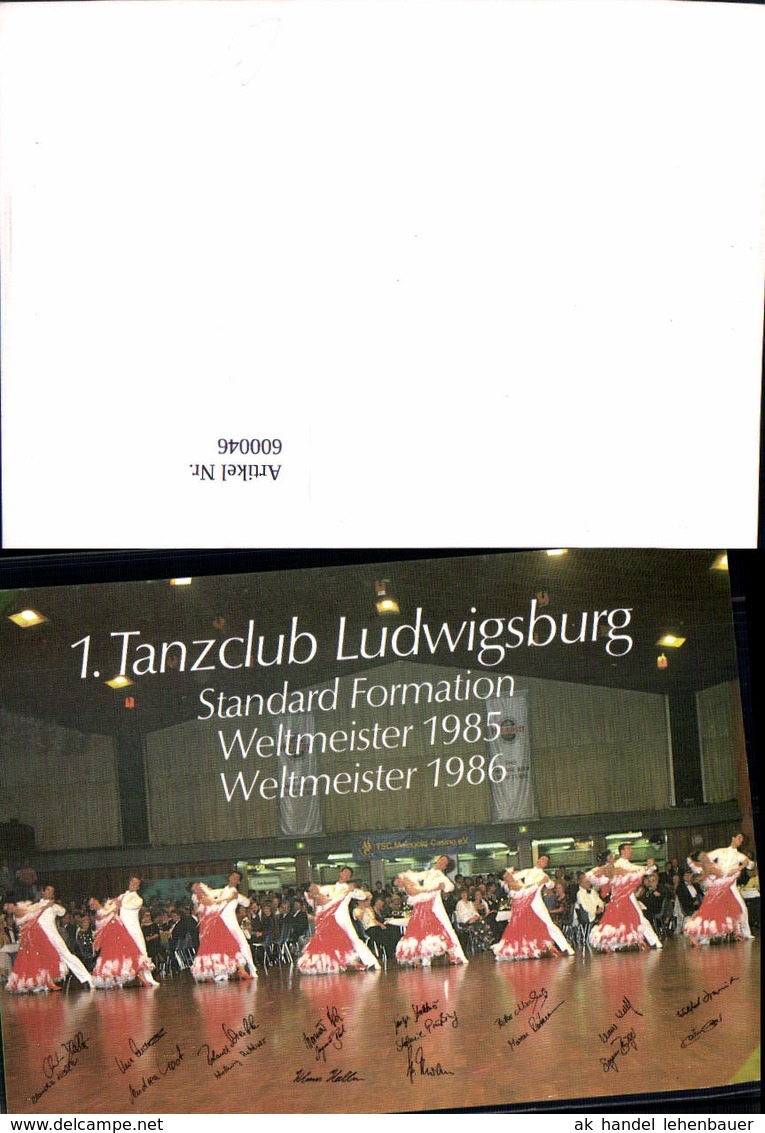 600046,Autogrammkarte Tanzen 1. Tanzclub Ludwigsburg Standard Formation Weltmeister 1 - Tänze