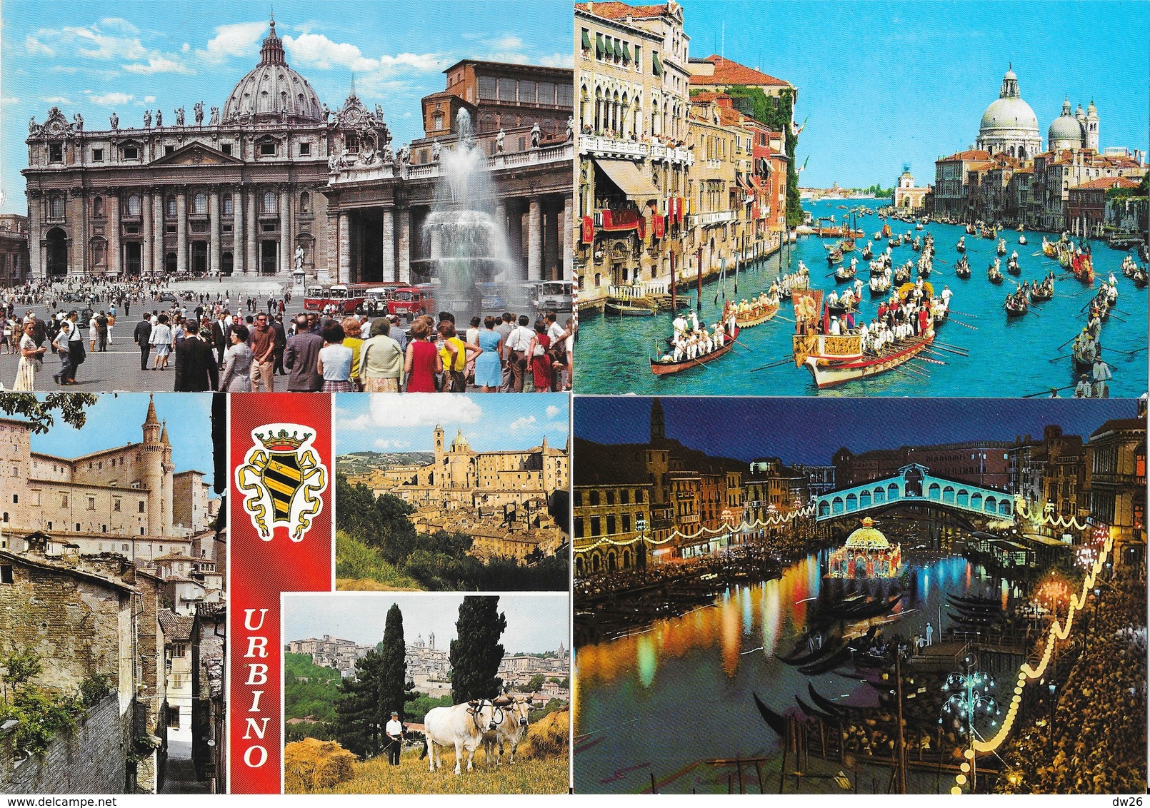 Lot n° 88 de 100 cartes d'Italie (CPA et CPSM): Firenze, Roma, Bellagio, Venezia, Como, Aosta, Padova...