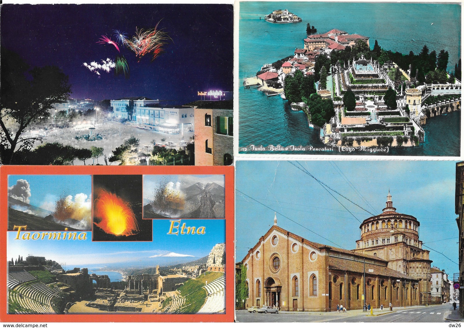 Lot n° 88 de 100 cartes d'Italie (CPA et CPSM): Firenze, Roma, Bellagio, Venezia, Como, Aosta, Padova...