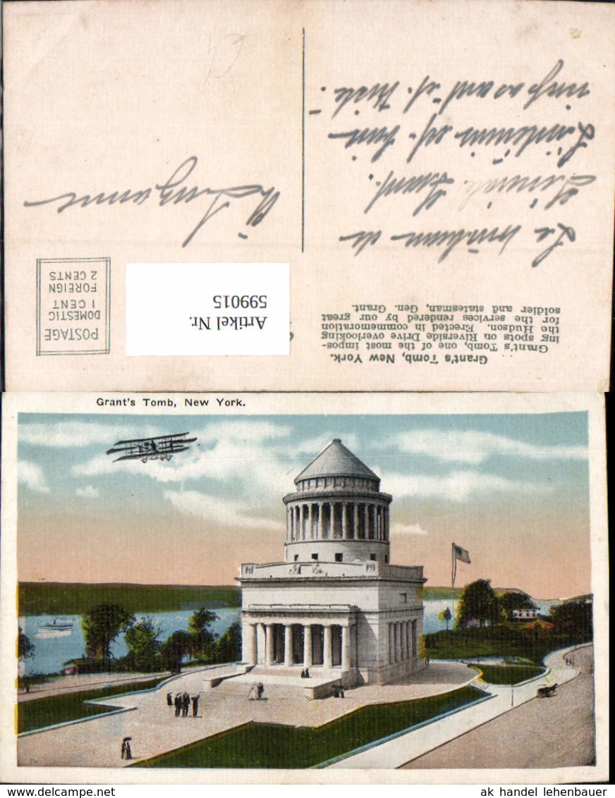 599015,USA New York City Grants Tomb Flugzeug Gruft Grabst&auml;tte - Sonstige & Ohne Zuordnung