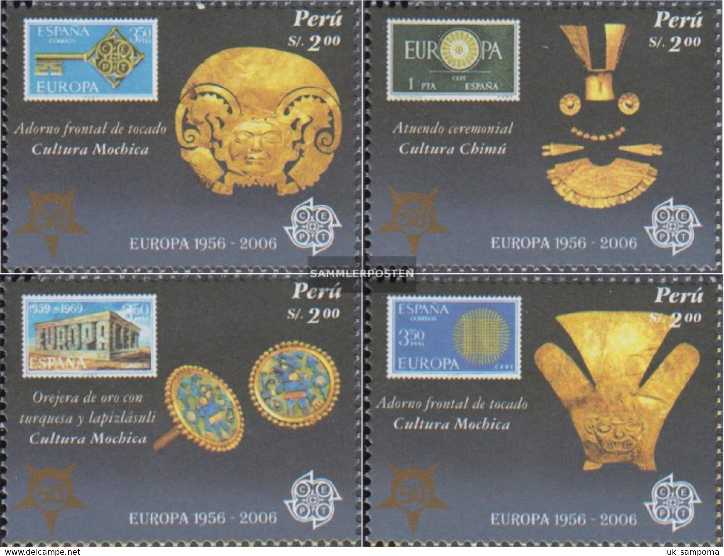 Peru 2030-2033 (complete Issue) Unmounted Mint / Never Hinged 2005 50 Years Europe Trade - Peru