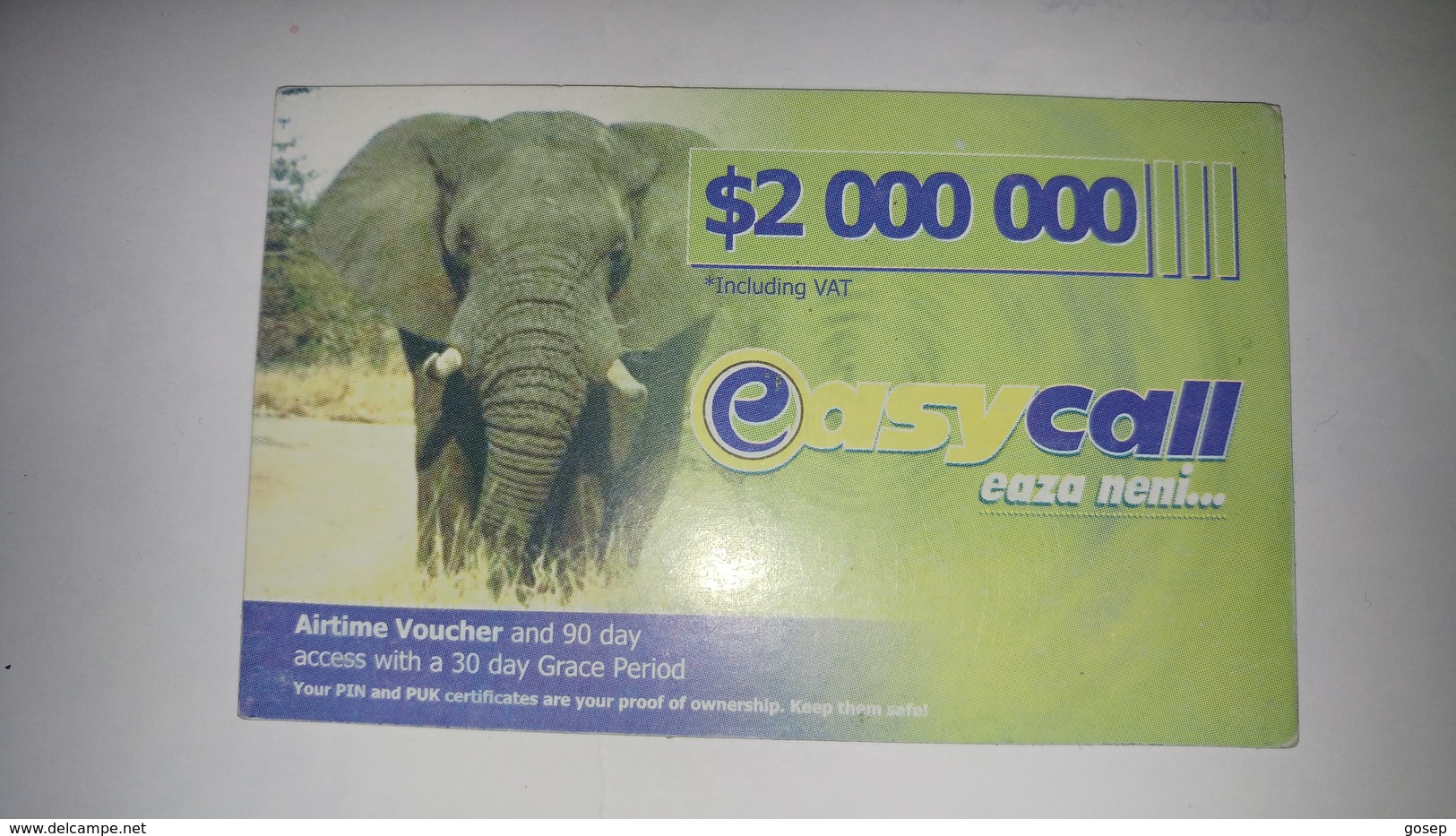 Zimbabwe-easy Call Eaza Neni-($2.000.000)-(1041511068826994)-used Card+1card Prepiad Free - Zimbabwe