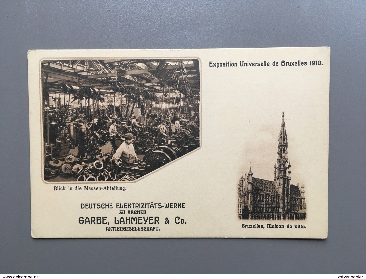 AACHEN - AKEN - Deutsche Elektrizitäts-werke - Garbe - Lahmeyer - Exposition Universelle De Bruxelles 1910 - Aken