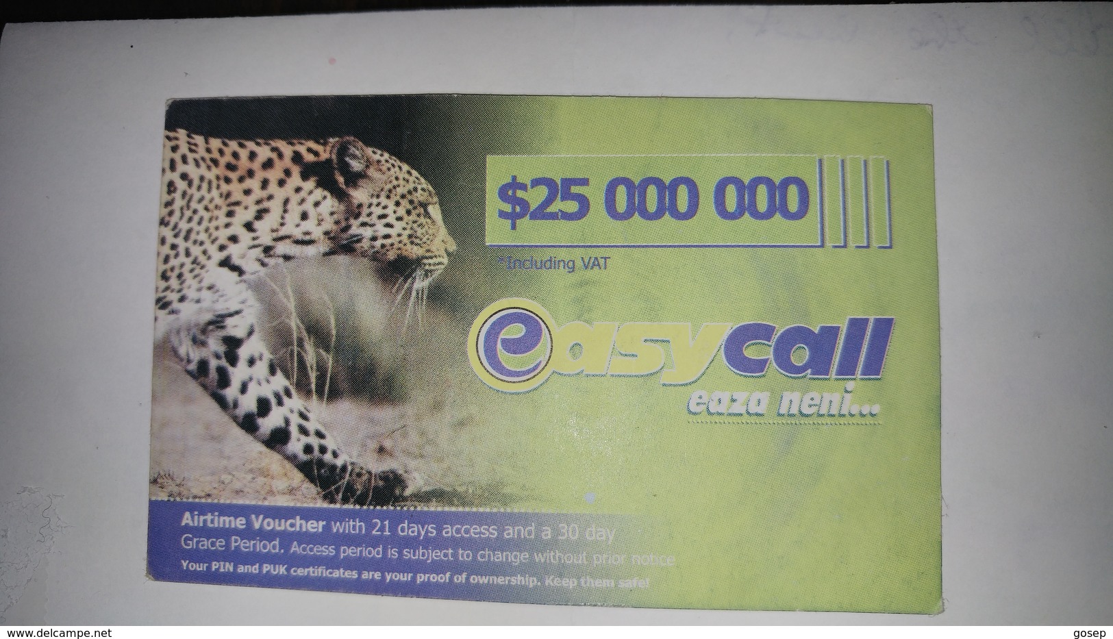 Zimbabwe-easy Call Eaza Neni-($25.000.000)-(1061337888137732)-used Card+1card Prepiad Free - Zimbabwe
