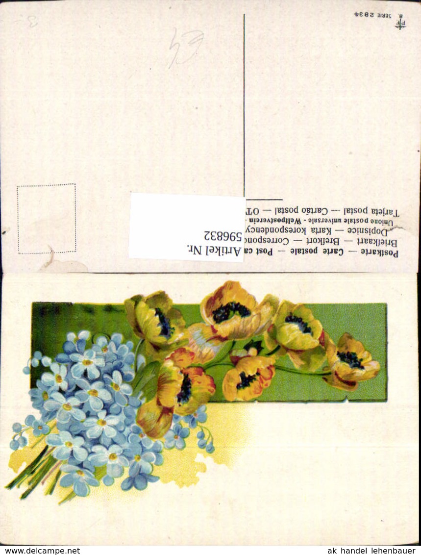 596832,Vergissmeinnicht Gelbe Offene Tulpen Bl&uuml;ten Blumen - Sonstige & Ohne Zuordnung
