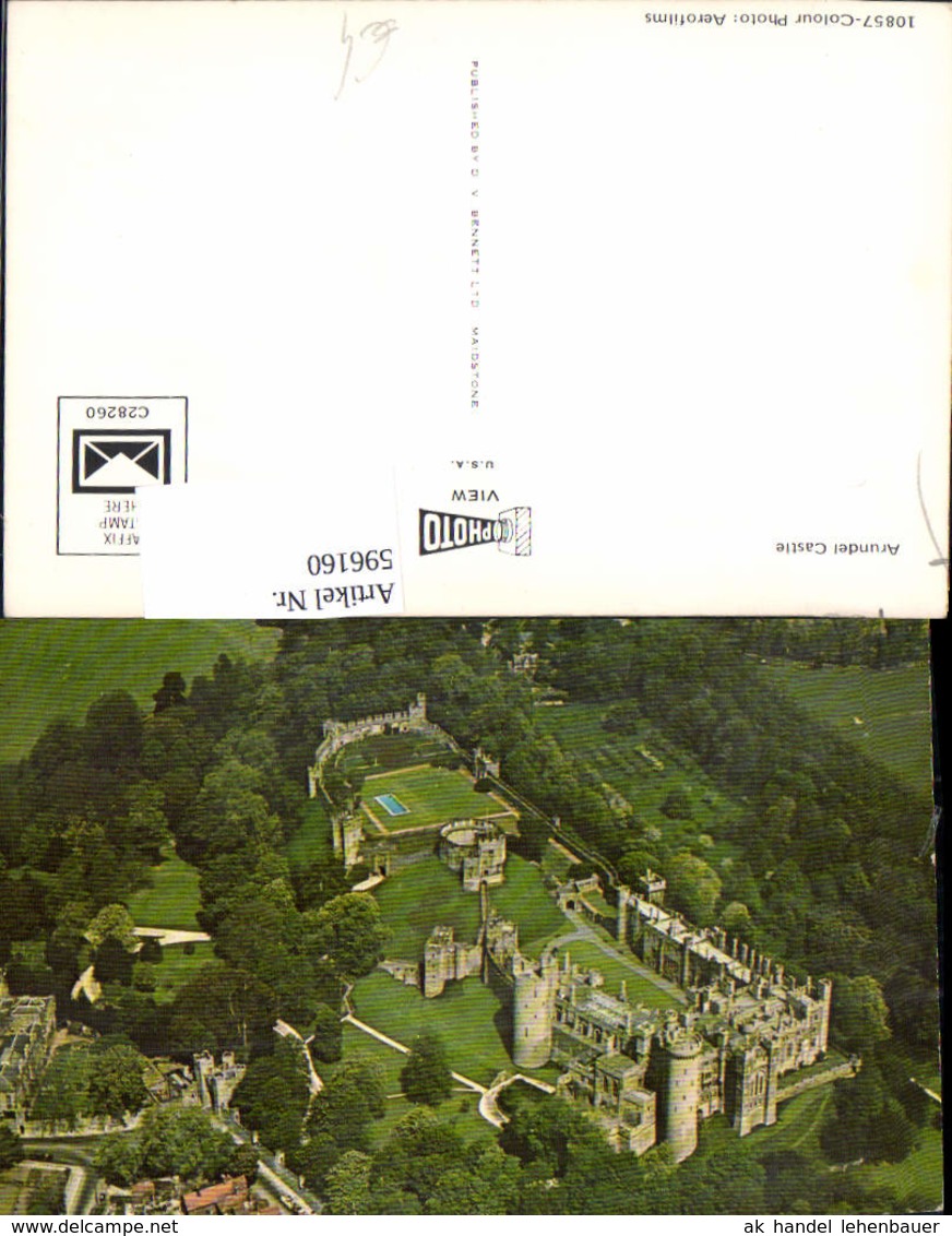 596160,Fliegeraufnahme Arundel Castle Schloss United Kingdom - Sonstige & Ohne Zuordnung