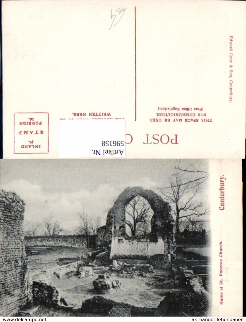 596158,Canterbury Ruins Of St Pancras Church Ruine United Kingdom - Sonstige & Ohne Zuordnung