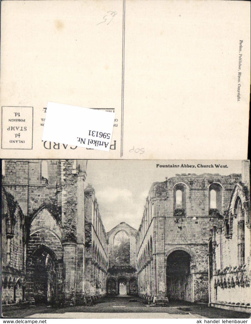 596131,Fountaine Abbey Church West Kirche Ruine United Kingdom - Sonstige & Ohne Zuordnung
