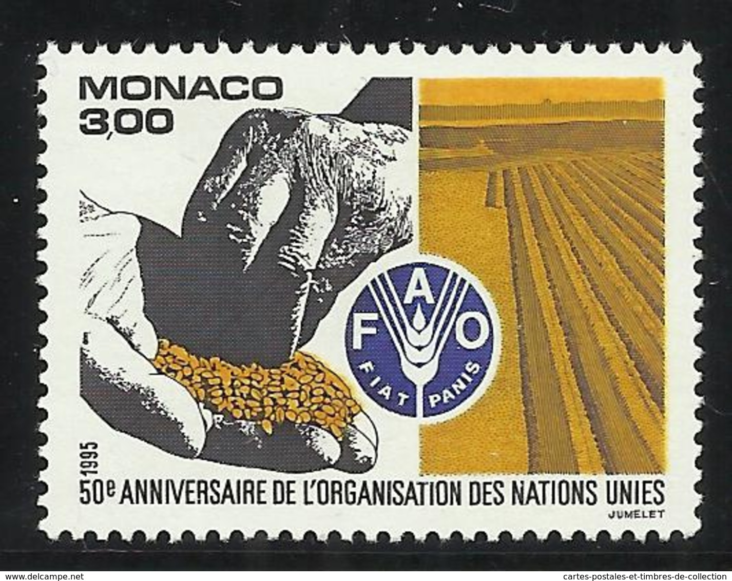 MONACO , 3 Frs , 50° Anniversaire De L' O.N.U. , Emblème , 1995 , N° YT 2005 , NEUF** - Neufs
