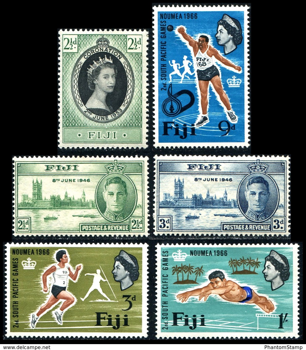 1946-1966 Fiji Stamp Lot (6) - Fiji (...-1970)
