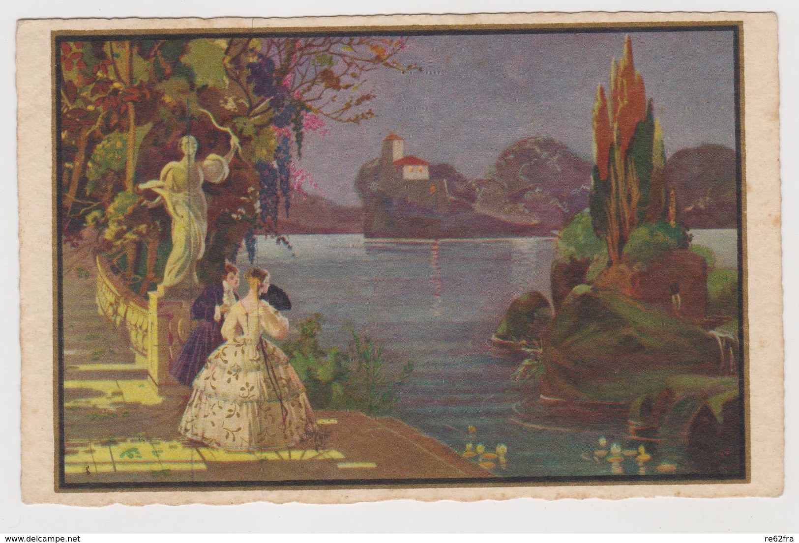 Cartolina Illustrata, Coppia Innamorati In Riva  - F.p.  - Anni  '1930 - 1900-1949