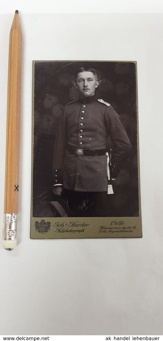 595015,Fotografie CDV Foto Atelier Joh. Harder Celle Soldat Uniform Regiment 22 - Alte (vor 1900)