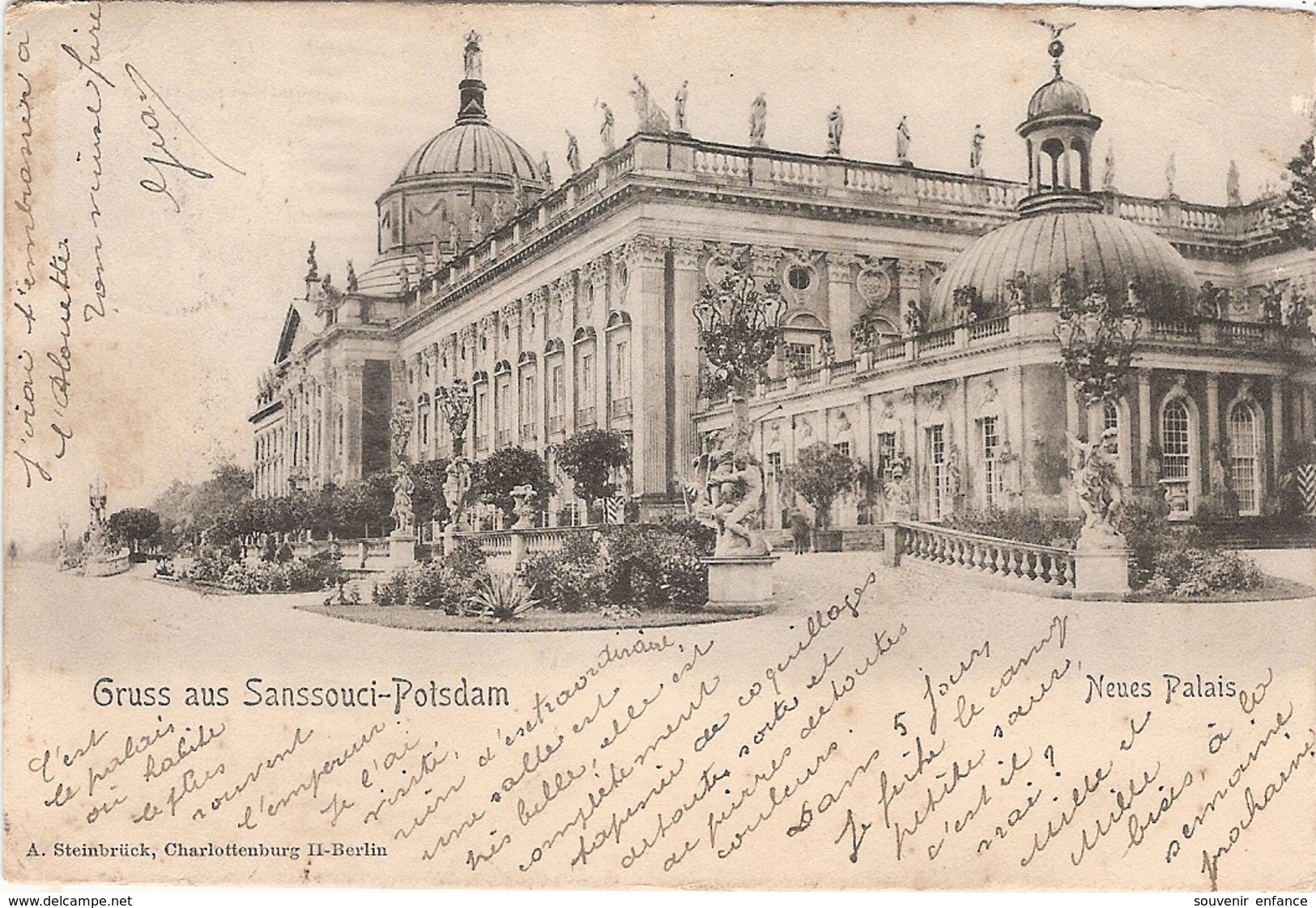 CPA Gruss Aus Sanssouci Potsdam Neues Palais Brandebourg Deutschland Allemagne - Potsdam