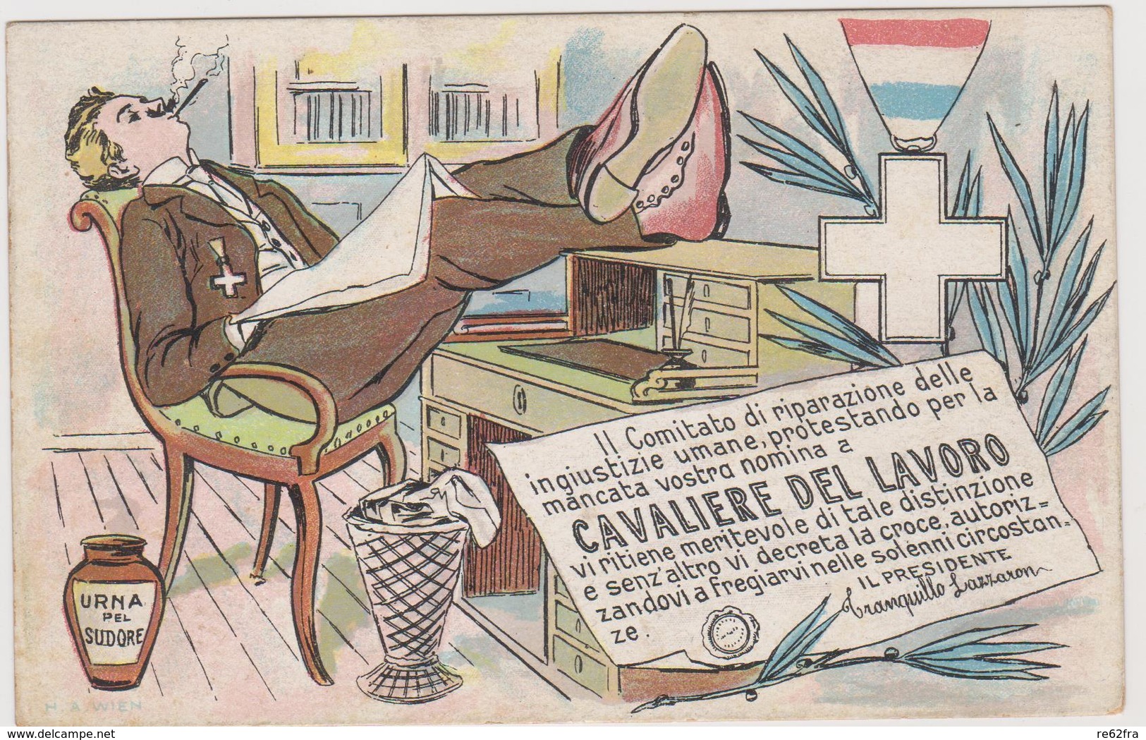 Cartolina Umoristica, Cavaliere Del Lavoro  - F.p.  - Primi  '1900 - Humor