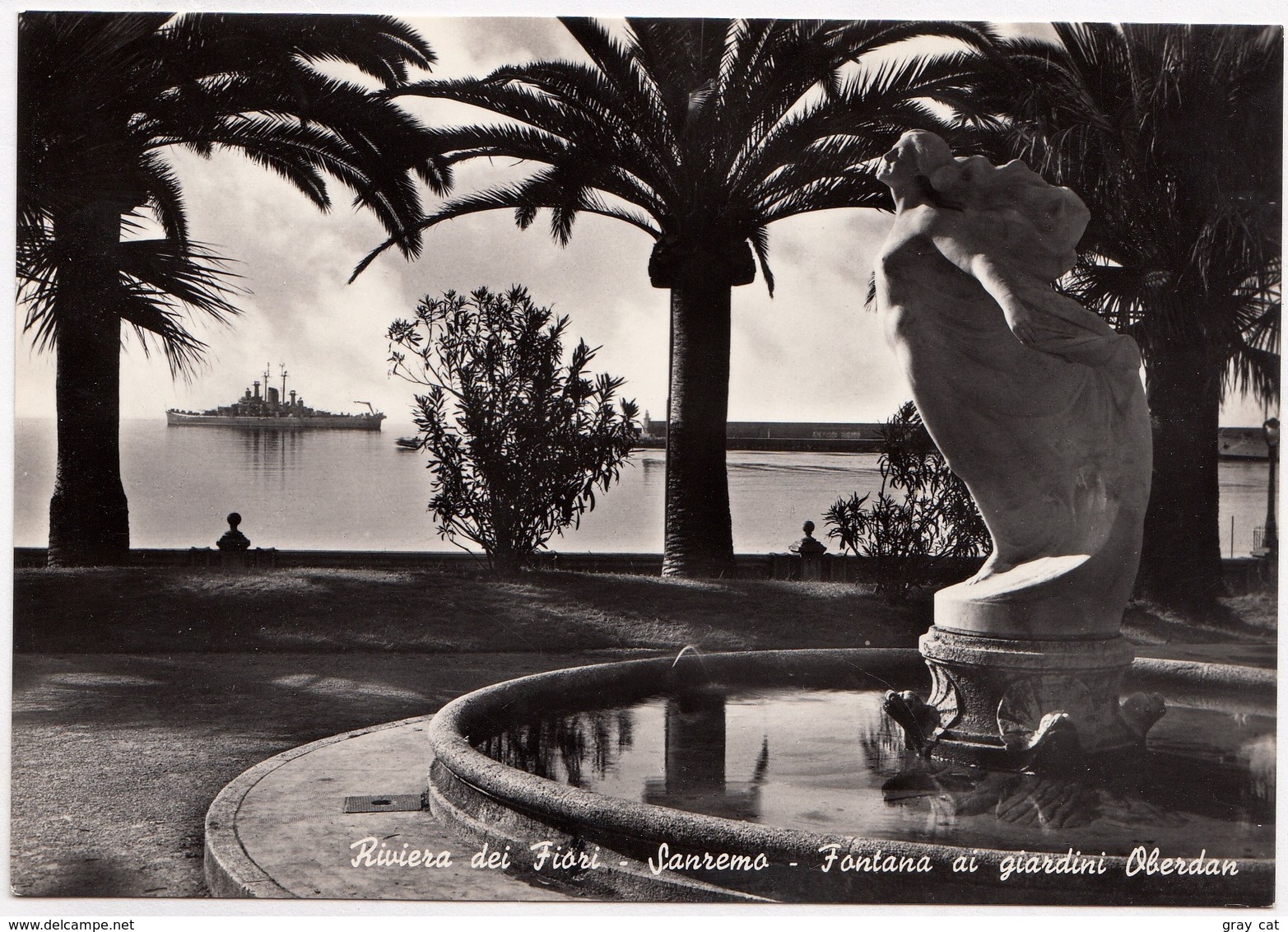 Riviera Dei Fiori, Sanremo, San Remo, Fontana Ai Giardini Oberdan, Unused Real Photo, Vera Fotografia Postcard [23071] - San Remo