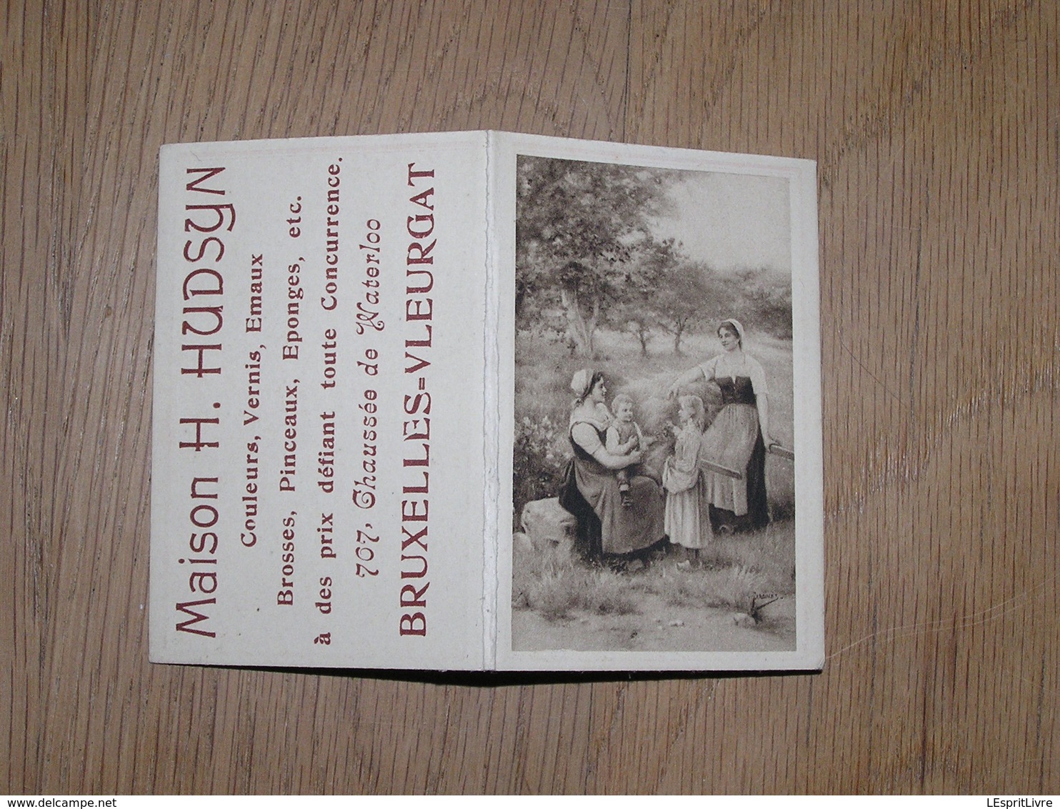 Calendrier De Poche Publicitaire 1914 MAISON HUDSYN Couleurs Vernis Pinceaux Chaussée De Waterloo à Bruxelles Vleurgat - Petit Format : 1901-20