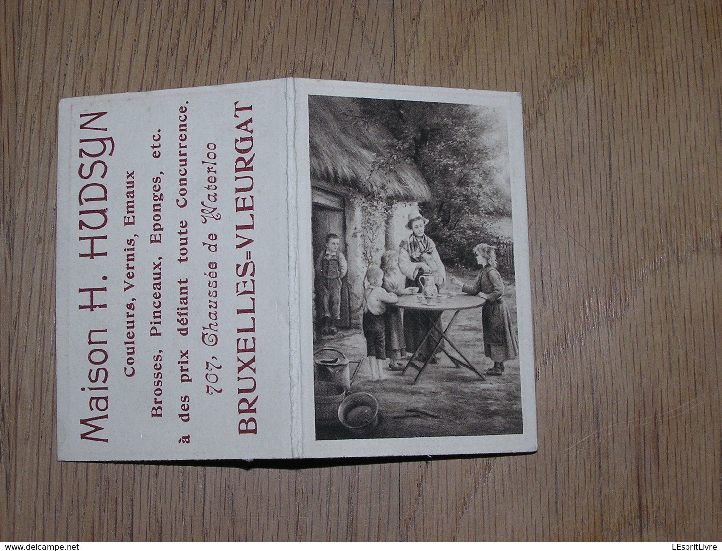 Calendrier De Poche Publicitaire 1914 MAISON HUDSYN Couleurs Vernis Pinceaux Chaussée De Waterloo à Bruxelles Vleurgat - Petit Format : 1901-20