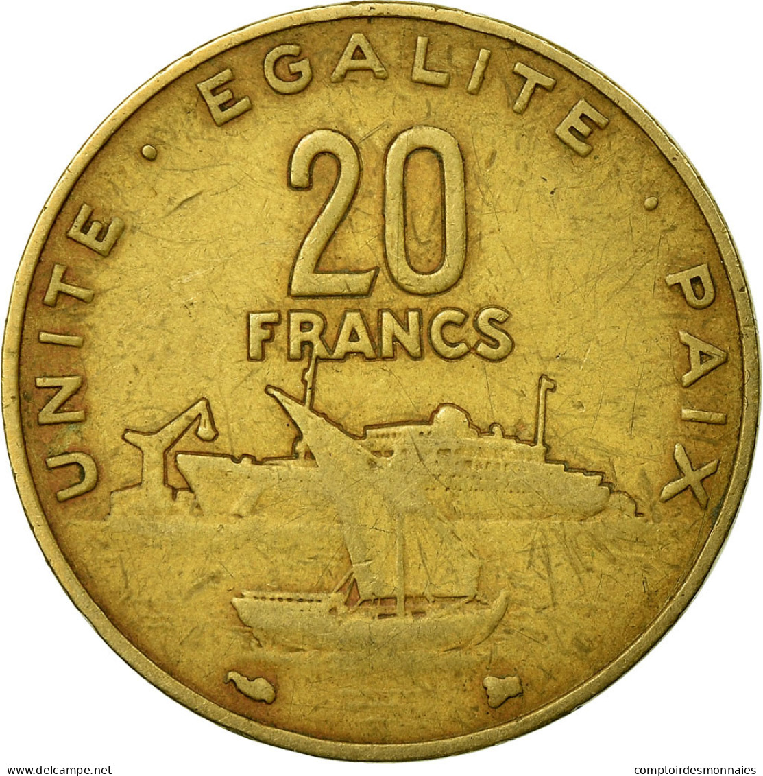 Monnaie, Djibouti, 20 Francs, 1999, Paris, TB, Aluminum-Bronze, KM:24 - Djibouti