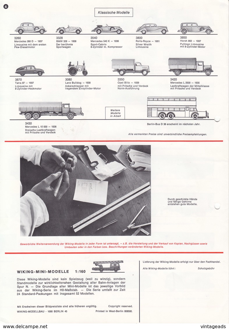 KAT239 Modellbauprospekt WIKING, 1980/81, Neuwertig - Literatura & DVD